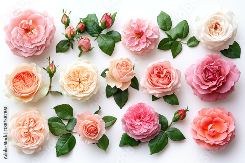 Elegant Hand-Drawn Roses Showing the Stages of Bloom