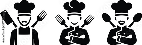 Black silhouette icons of plates cutlery and glassware for dining .Kitchen utensils silhouettes mega set, cookware pots pans cups and cutlery collection, cooking tools vector Dining cutlery and plate