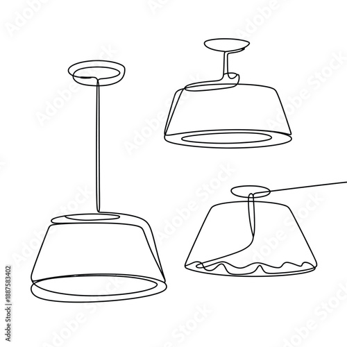 Modern pendant light fixtures in simple line art
