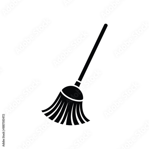 Broom icon on white background