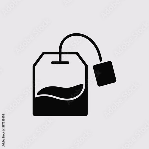 Tea bag icon with liquid inside