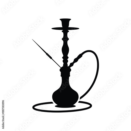 Hookah silhouette on white background