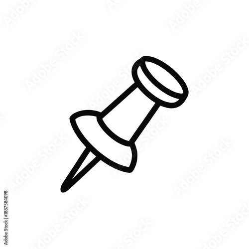 Simple black thumb tack icon