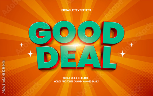 Good Deal Editable Text Effect – Bold Discount Typography for Promotion, Banner, and Advertising