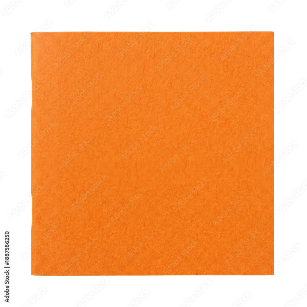 Fototapeta premium Square sheet of textured orange paper isolated