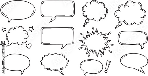 Black speech bubble collection. Set of speech bubble. Speech bubble comic