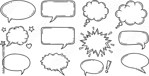 Black speech bubble collection. Set of speech bubble. Speech bubble comic