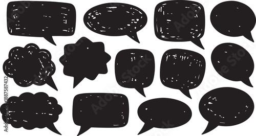 Black speech bubble collection. Set of speech bubble. Speech bubble comic