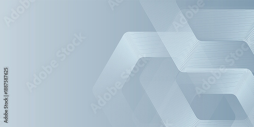 Abstract hexagon lines on gray background.
