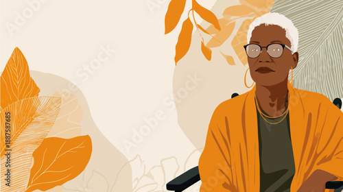 Elderly Woman in Wheelchair Embracing Independence