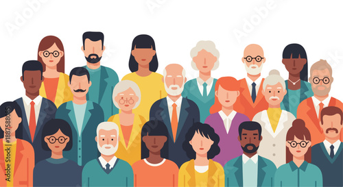 Diverse Group of Flat Design People Avatars Illustration