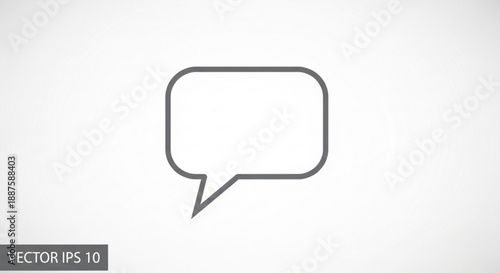 Simple black speech bubble icon on white background with subtle gradient ideal for communication and messaging designs
