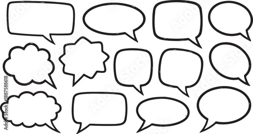 Black speech bubble collection. Set of speech bubble. Speech bubble comic