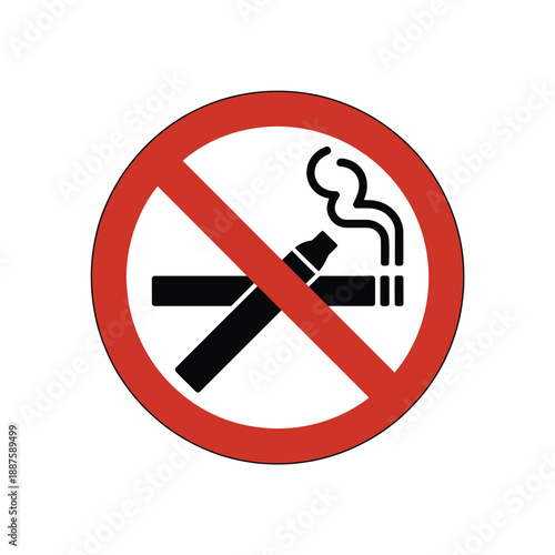 No smoking sign with cigarette and vape