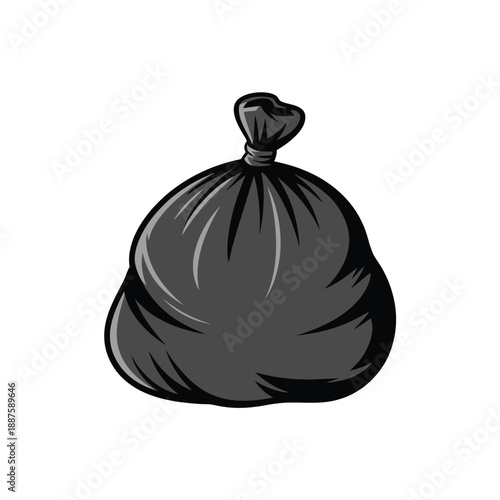 Garbage bag on white background