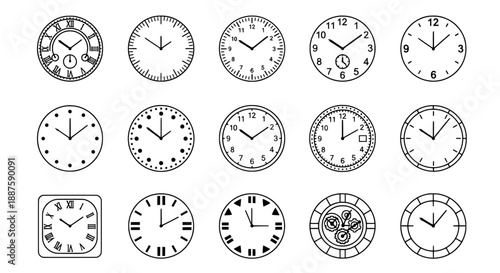 Clock icons set