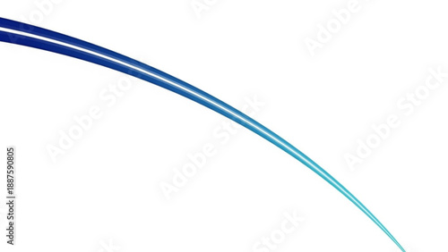 Elegant blue gradient curve sweeps across white background creating motion and fluidity ideal for technology innovation and design concepts with space for text and graphics