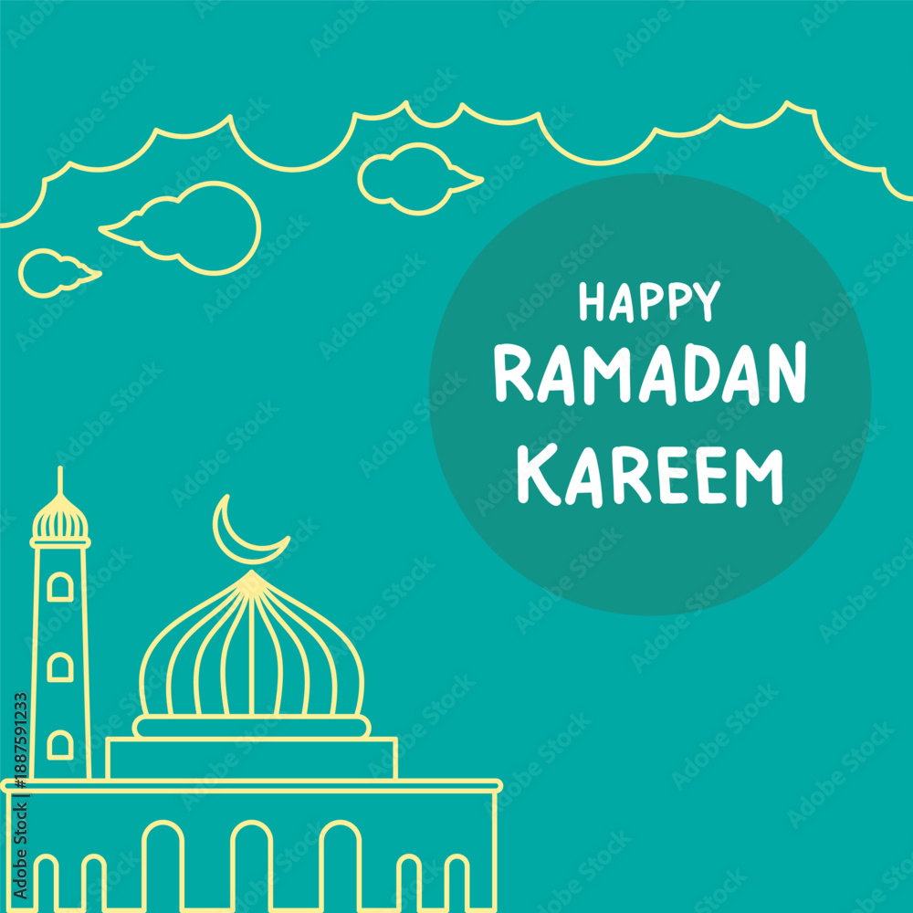 Fototapeta premium Happy ramadan kareem