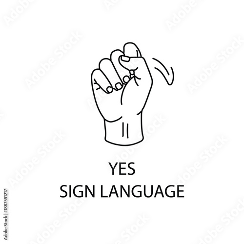 Sign Language Hand Gestures Icon Visual Communication and Accessibility Symbol