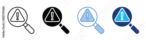 Investigation icon set multiple style collection