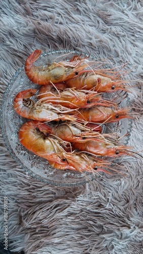 Collection of food cooking Shrimp gills realities Thai Shrimp Realistic Electric grilled Machine Home cooking Thai Style dishes 