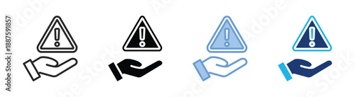 Risk management icon set multiple style collection