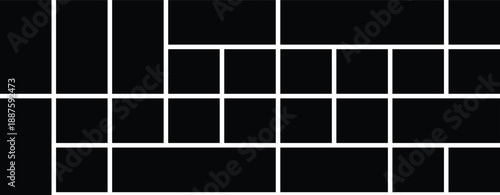 Black and white grid pattern with rectangles and lines