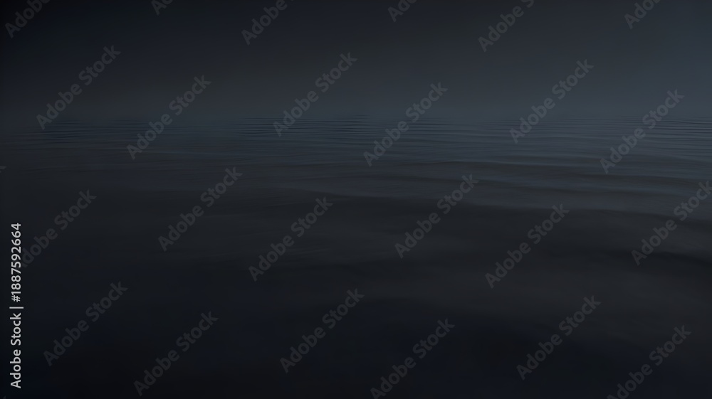 Fototapeta premium Dark water ocean waves at night sea black background evening gradient abstract