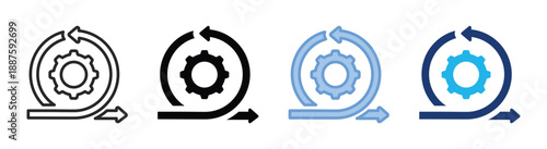 Agile icon set multiple style collection