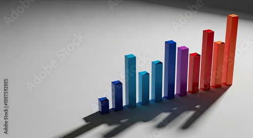 Colorful bar graph displaying growth