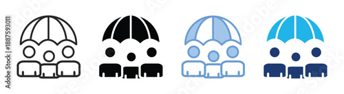 Insurance icon set multiple style collection