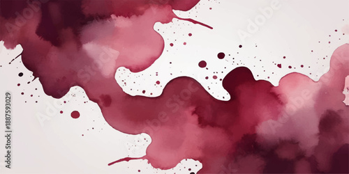 Artistic watercolor background featuring red paint splashes and grunge ink splatters on a pink paper texture with a dirty brush design and a heart stain pattern
