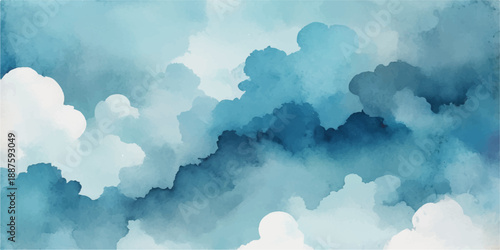 Beautiful blue sky with fluffy white clouds creates a bright nature background and a clear summer atmosphere on a beautiful sunny day