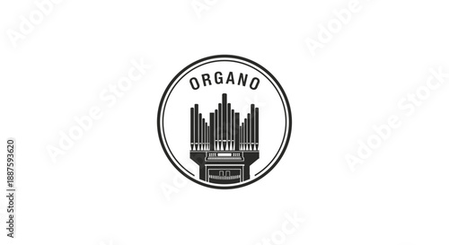 Black and White Organ Icon Design.