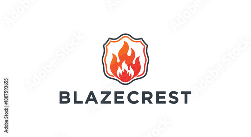 Blazecrest Logo with Flame Emblem Design.