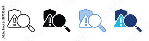 Research icon set multiple style collection