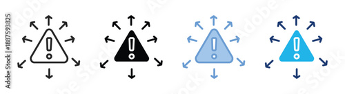 Risk management icon set multiple style collection