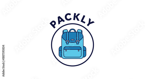 Blue Backpack with Pouches and Handles.