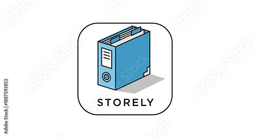 Blue Filing Cabinet Icon Storeley Design.