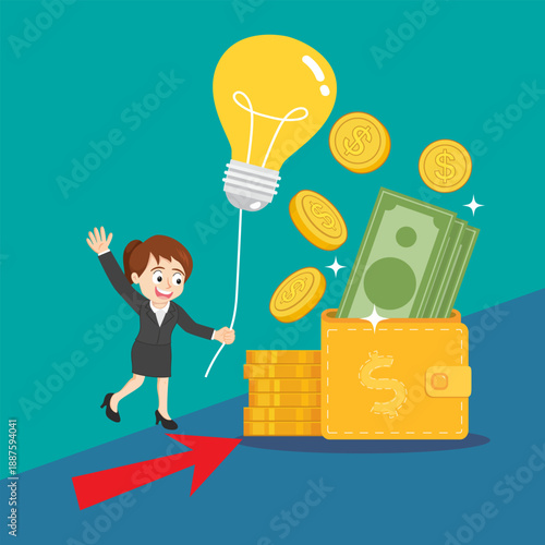  Smart Woman Light Bulbs With Money.