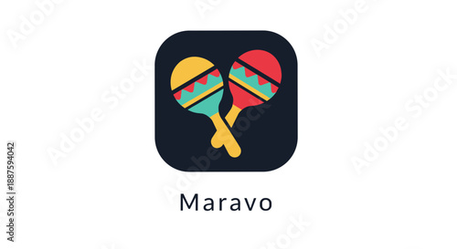 Colorful Maracas Musical Instruments Icon Design.