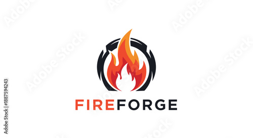 Fireforge Logo with Flame Emblem Design.