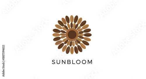 Golden Sunbloom Logo Design Element.