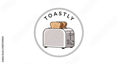 Illustration of a Toaster with Toast.