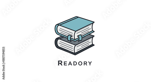 Illustration of Stacked Books with Readory Text.
