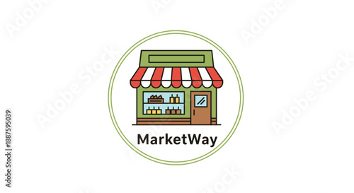 Marketway Storefront Logo Design Illustration.