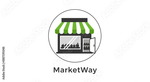 MarketWay Storefront Logo Design Illustration 1.
