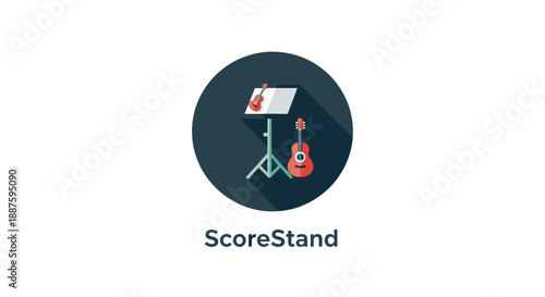 Music Stand with Sheet Music and Metronome.