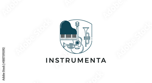 Musical Instruments Logo Design Element.
