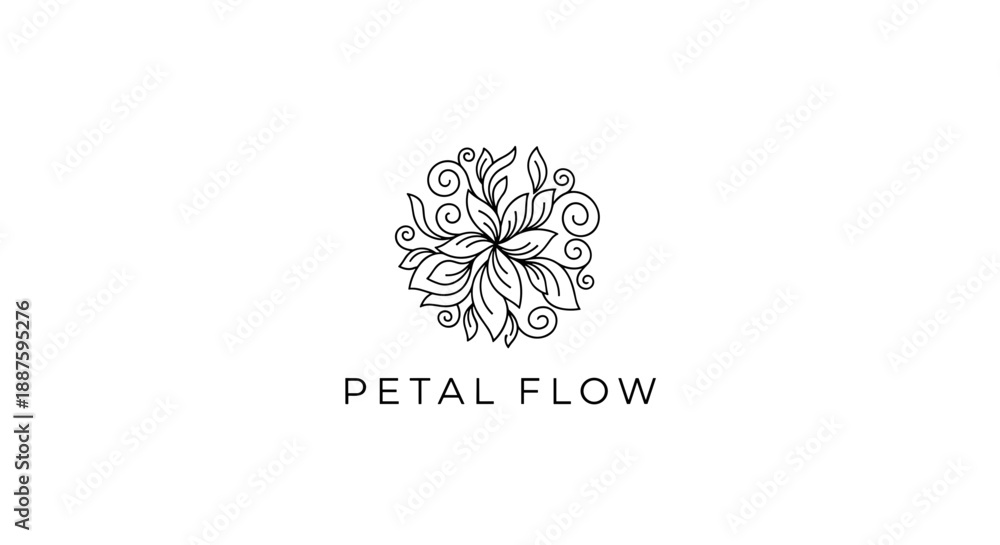Fototapeta premium Petal Flow Logo Design with Floral Elements.